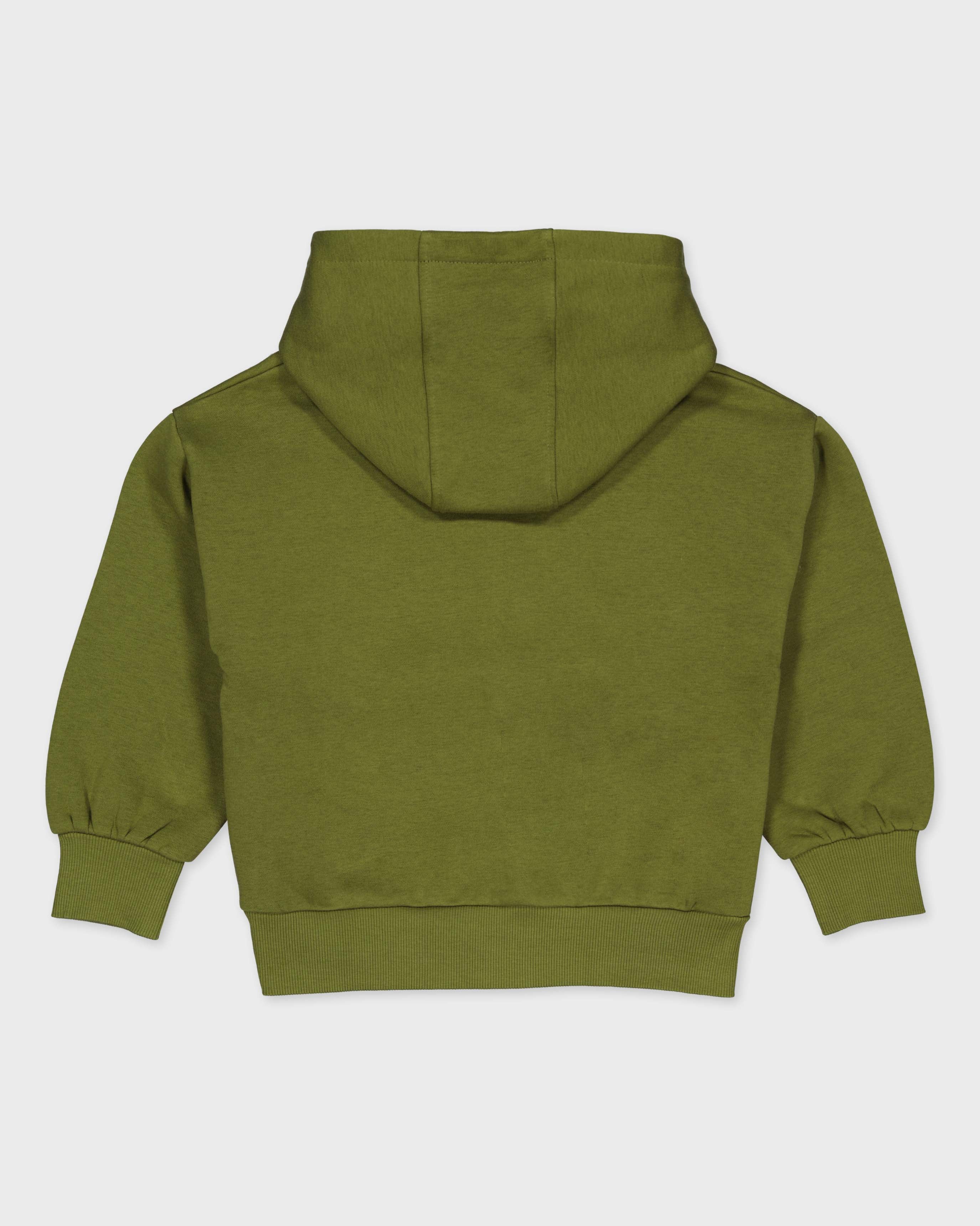 Olijfgroene hoodie met bloemenprint | Soft Green