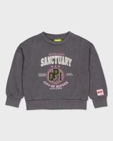 Donkergrijze sweater met tekstprint | Metal Grey