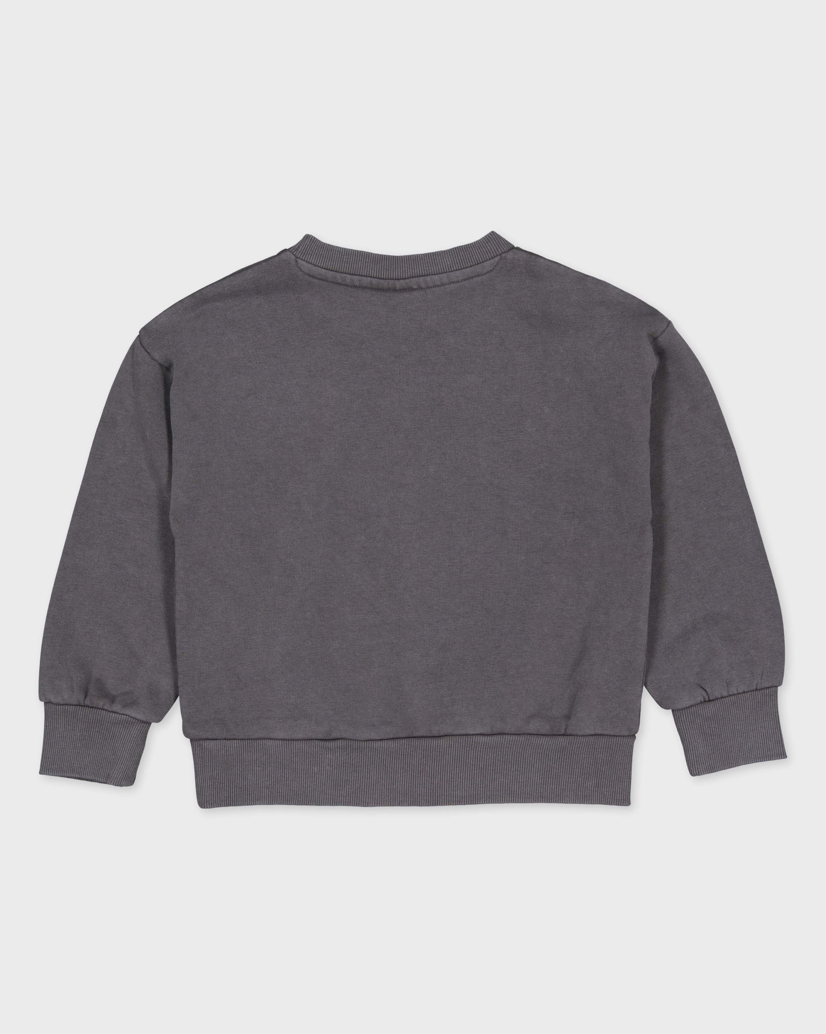 Donkergrijze sweater met tekstprint | Metal Grey