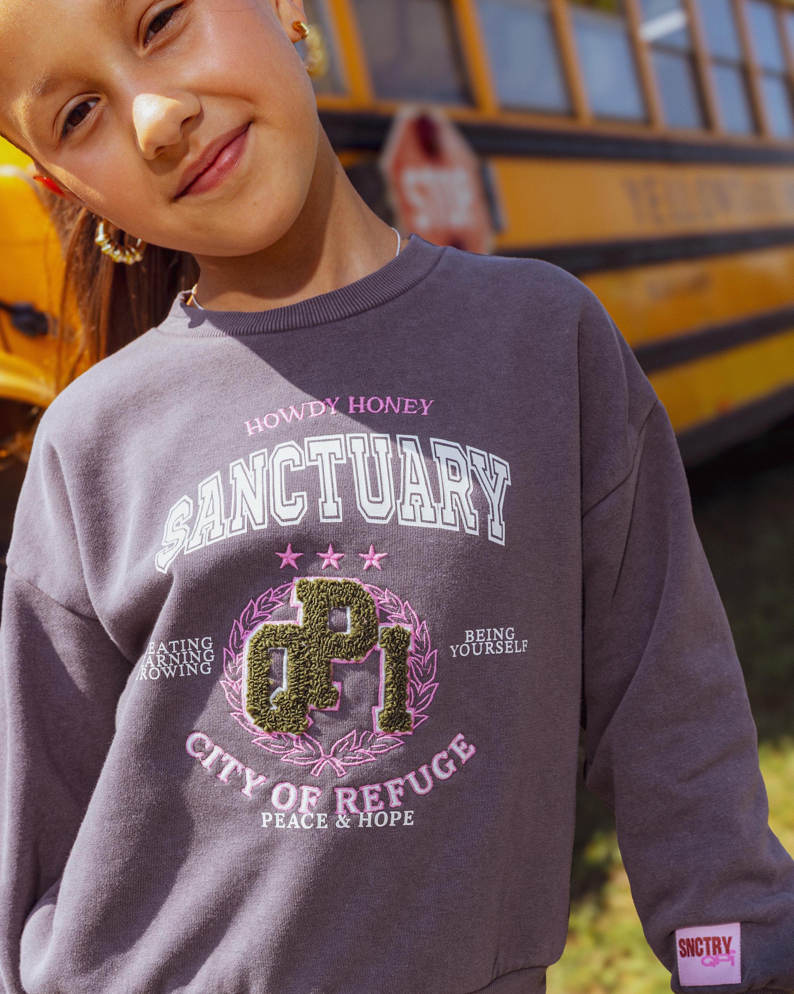 Donkergrijze sweater met tekstprint | Metal Grey