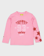 Roze longsleeve met rode prints | Hot Pink