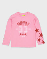 Roze longsleeve met rode prints | Hot Pink