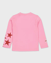 Roze longsleeve met rode prints | Hot Pink