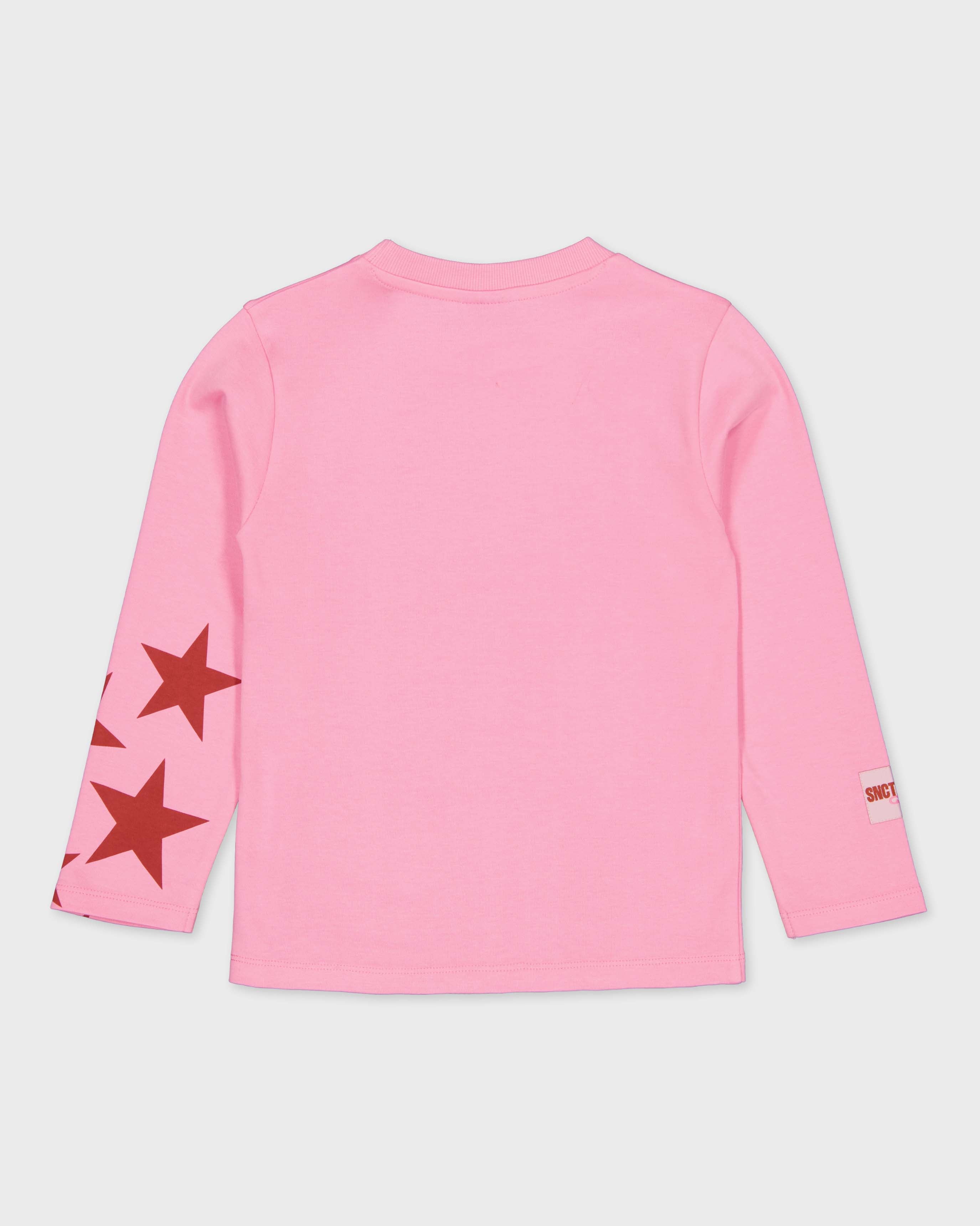 Roze longsleeve met rode prints | Hot Pink