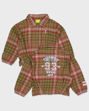 Geruite blouse in groen, rood en beige | AOP Sand Check