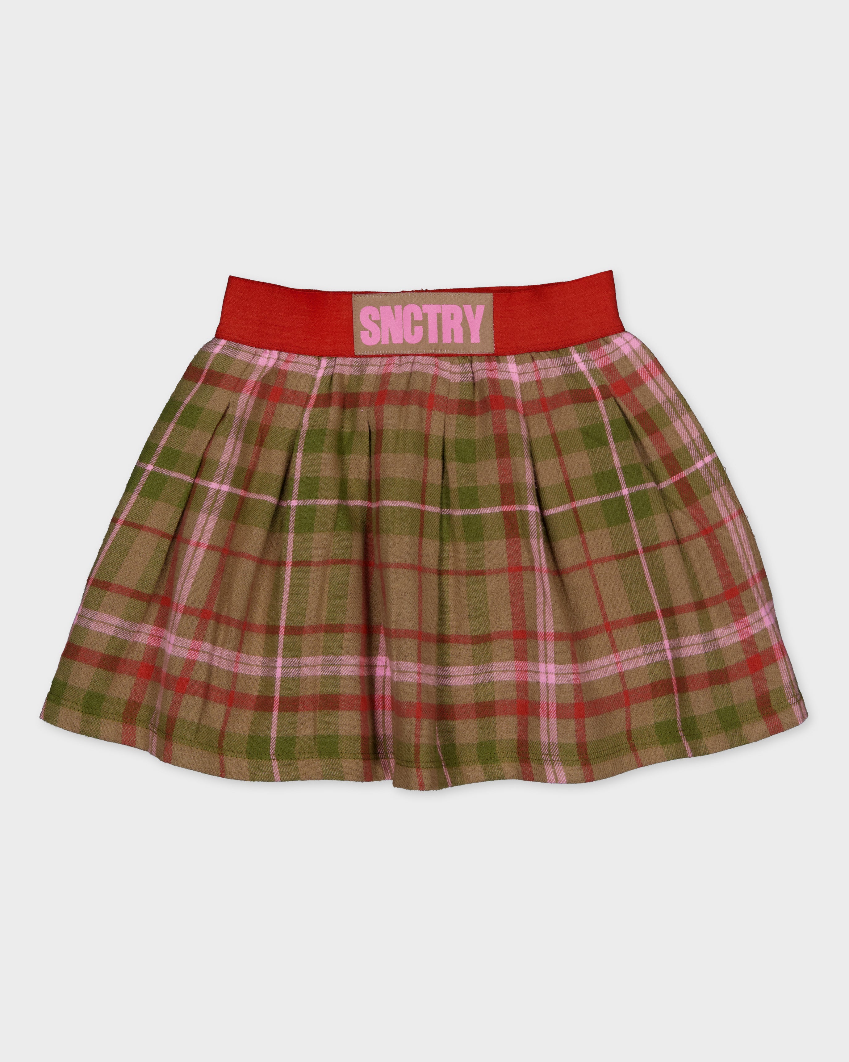 Geruite rok in groen, rood en beige | AOP Sand Check