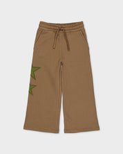 Beige broek met groene sterren | Dessert Sand
