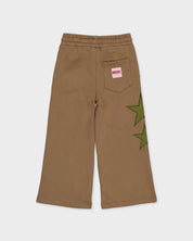 Beige broek met groene sterren | Dessert Sand