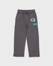 Donkergrijze broek met labeldetail | Metal Grey