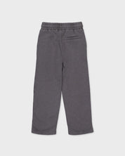 Donkergrijze broek met labeldetail | Metal Grey