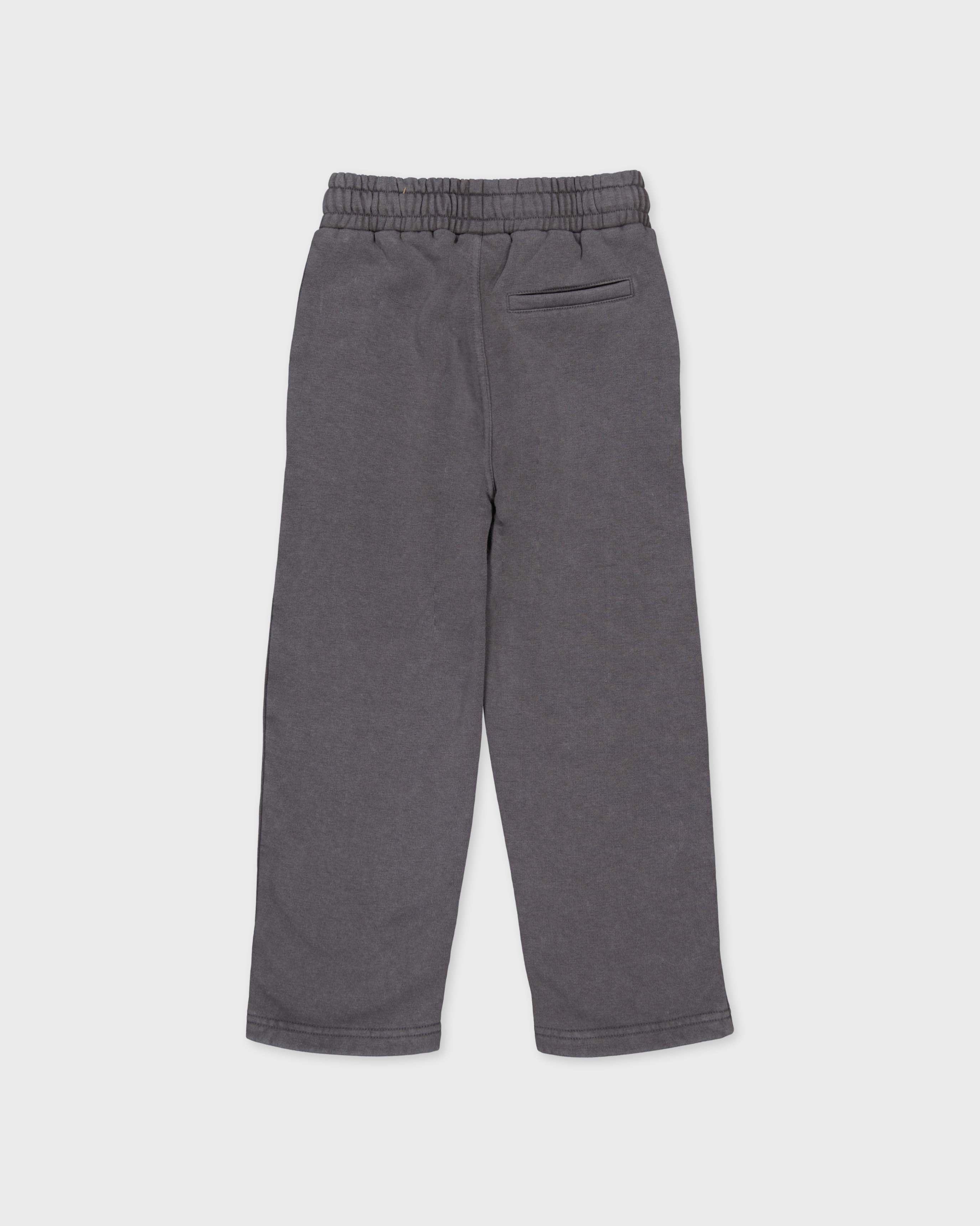 Donkergrijze broek met labeldetail | Metal Grey