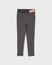 Donkergrijze legging met label | Metal Grey