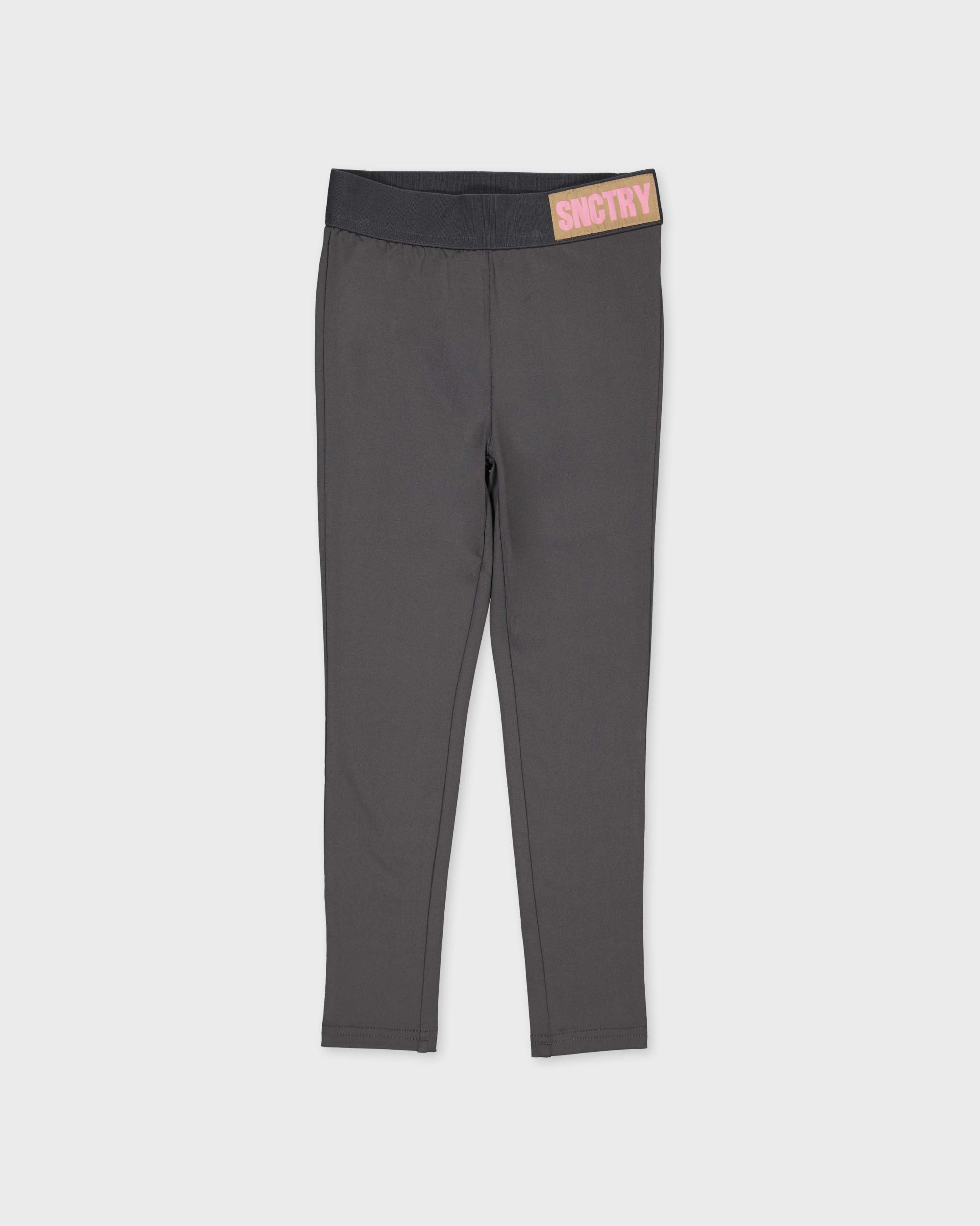 Donkergrijze legging met label | Metal Grey