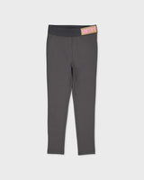 Donkergrijze legging met label | Metal Grey